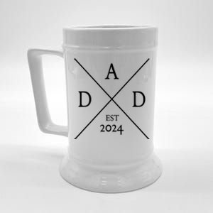 New Dad Est 2024 First Fathers Day 2024 Promoted To Daddy Gift Beer Stein