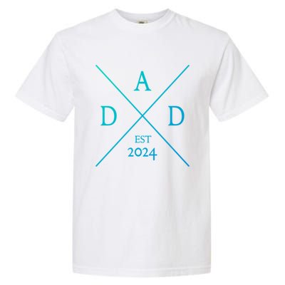 New Dad Est 2024 First Fathers Day 2024 Promoted To Daddy Gift Garment-Dyed Heavyweight T-Shirt