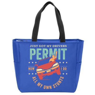 New Driver For Just Got My Drivers Permit I Do My Own Stunts Gift Zip Tote Bag