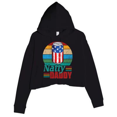Natty Daddy Funny Dad Bob Beer Drinker Father's Day Crop Fleece Hoodie