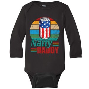 Natty Daddy Funny Dad Bob Beer Drinker Father's Day Baby Long Sleeve Bodysuit