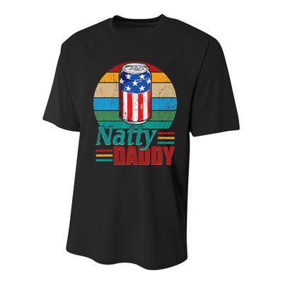 Natty Daddy Funny Dad Bob Beer Drinker Father's Day Youth Performance Sprint T-Shirt
