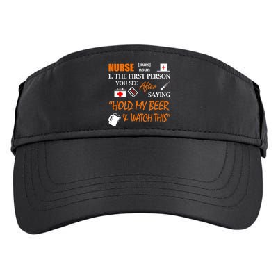 Nurse Definition, Funny Hold My Beer Adult Drive Performance Visor