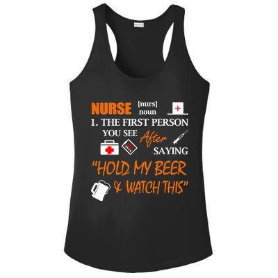 Nurse Definition, Funny Hold My Beer Ladies PosiCharge Competitor Racerback Tank