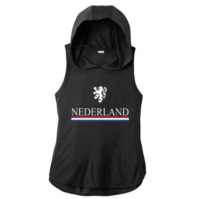 Nederland Dutch Flag Logo Ladies PosiCharge Tri-Blend Wicking Draft Hoodie Tank