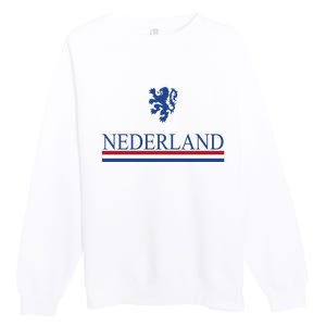 Nederland Dutch Flag Logo Premium Crewneck Sweatshirt