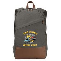 New Driver Funny Best Student Driver Ever Learning To Drive Cotton Canvas Backpack