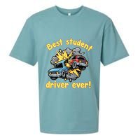 New Driver Funny Best Student Driver Ever Learning To Drive Sueded Cloud Jersey T-Shirt