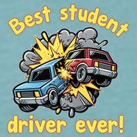 New Driver Funny Best Student Driver Ever Learning To Drive Sueded Cloud Jersey T-Shirt