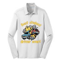 New Driver Funny Best Student Driver Ever Learning To Drive Silk Touch Performance Long Sleeve Polo