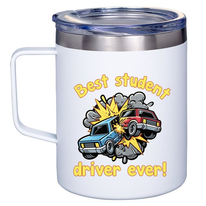 New Driver Funny Best Student Driver Ever Learning To Drive 12oz Stainless Steel Coffee Mug