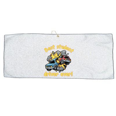 New Driver Funny Best Student Driver Ever Learning To Drive Large Microfiber Waffle Golf Towel
