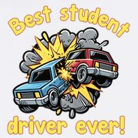 New Driver Funny Best Student Driver Ever Learning To Drive Cooling Performance Long Sleeve Crew