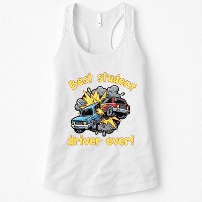 New Driver Funny Best Student Driver Ever Learning To Drive Womens Tank Top