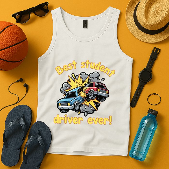 New Driver Funny Best Student Driver Ever Learning To Drive Tank Top