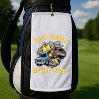 New Driver Funny Best Student Driver Ever Learning To Drive Golf Towel