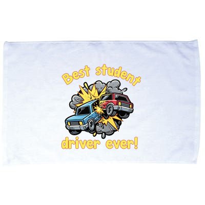 New Driver Funny Best Student Driver Ever Learning To Drive Microfiber Hand Towel
