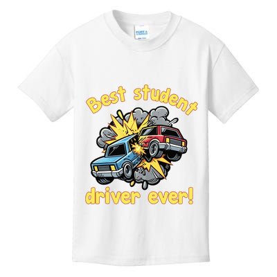 New Driver Funny Best Student Driver Ever Learning To Drive Kids T-Shirt