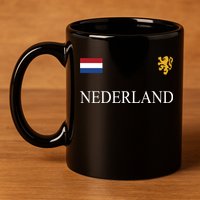 Nederland Dutch Flag Logo Gift 11oz C Handle Ceramic Mug