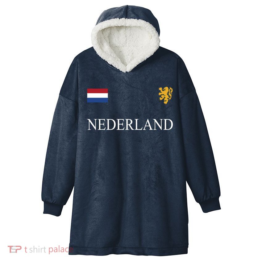 Nederland Dutch Flag Logo Gift Hooded Wearable Blanket