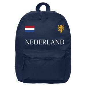 Nederland Dutch Flag Logo Gift 16 in Basic Backpack