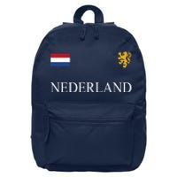 Nederland Dutch Flag Logo Gift 16 in Basic Backpack