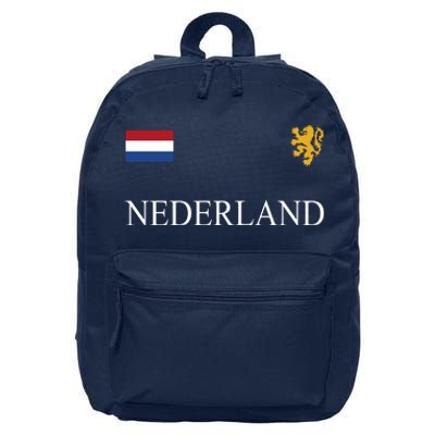 Nederland Dutch Flag Logo Gift 16 in Basic Backpack