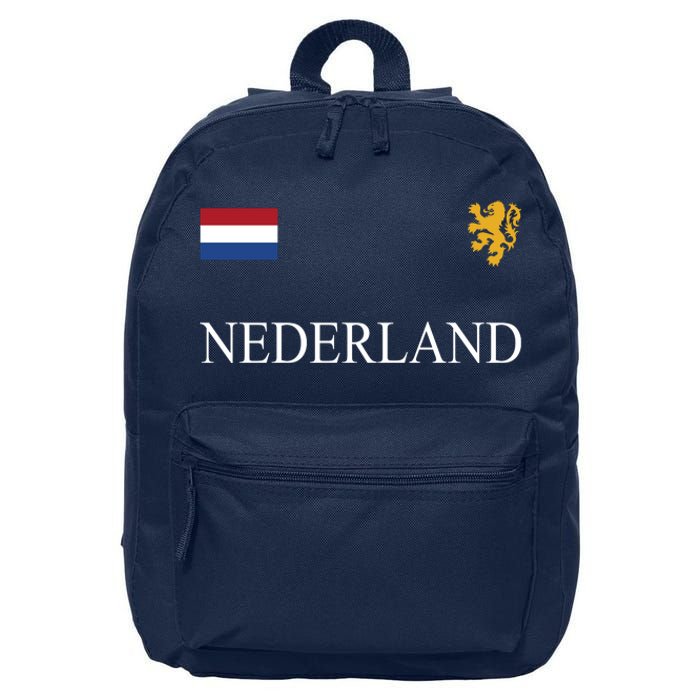 Nederland Dutch Flag Logo Gift 16 in Basic Backpack