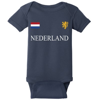 Nederland Dutch Flag Logo Gift Baby Bodysuit