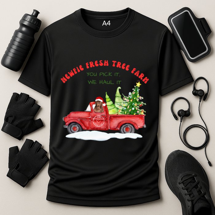 Newfie Dog Fresh Tree Farm  Cooling Performance Crew T-Shirt