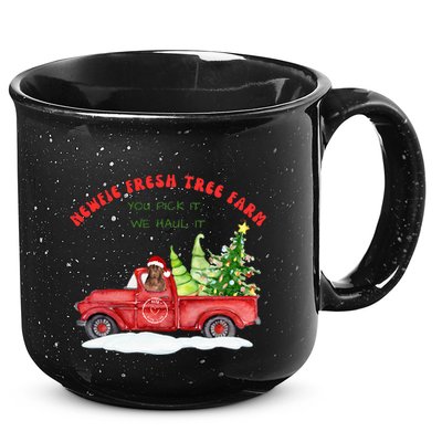 Newfie Dog Fresh Tree Farm  15oz Campfire Ceramic Mug