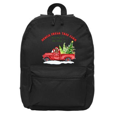Newfie Dog Fresh Tree Farm  16 in Basic Backpack