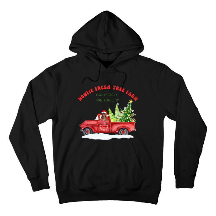 Newfie Dog Fresh Tree Farm  Tall Hoodie