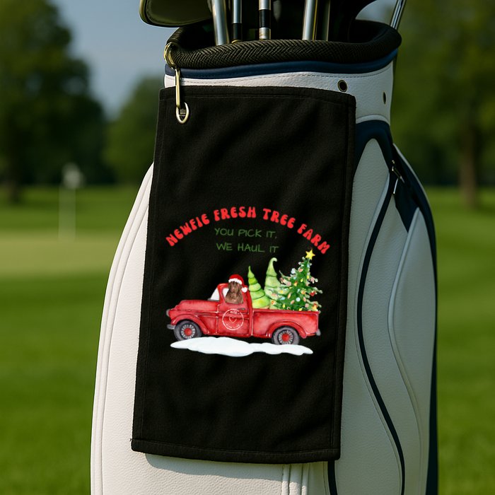 Newfie Dog Fresh Tree Farm  Golf Towel