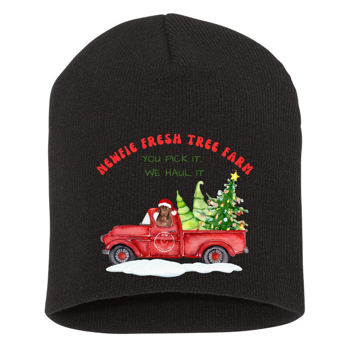Newfie Dog Fresh Tree Farm  Short Acrylic Beanie