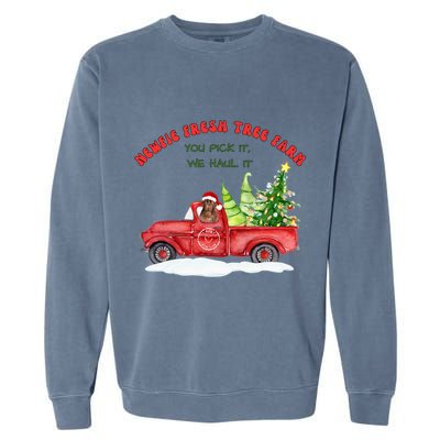 Newfie Dog Fresh Tree Farm  Garment-Dyed Sweatshirt