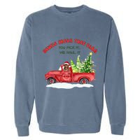 Newfie Dog Fresh Tree Farm  Garment-Dyed Sweatshirt