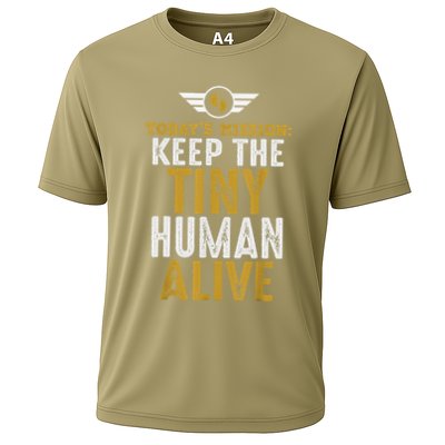 New Dad Funny For Father Day Keep The Tiny Human Alive Performance Shirt