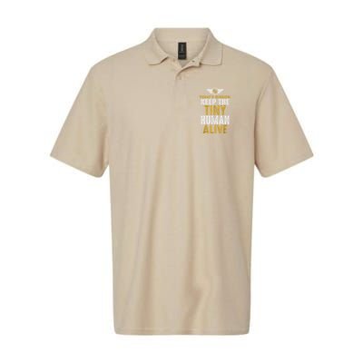 New Dad Funny For Father Day Keep The Tiny Human Alive Polo