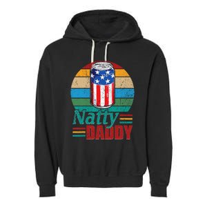 Natty Daddy Funny Dad Bob Beer Drinker Father's Day Garment-Dyed Fleece Hoodie