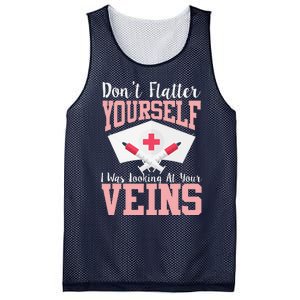 Nurse Don't Flatter I Was Looking At Your Veins Mesh Reversible Basketball Jersey Tank