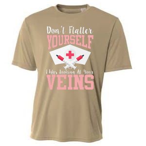 Nurse Don't Flatter I Was Looking At Your Veins Cooling Performance Crew T-Shirt