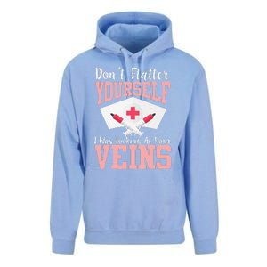 Nurse Don't Flatter I Was Looking At Your Veins Unisex Surf Hoodie