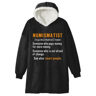 Numismatist Definition For Coin Collector Money Numismatics Hooded Wearable Blanket