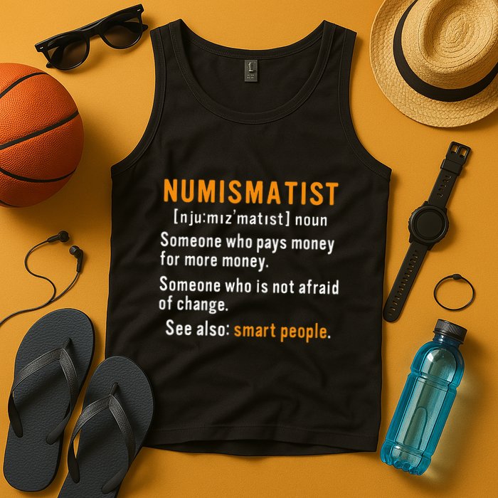 Numismatist Definition For Coin Collector Money Numismatics Tank Top