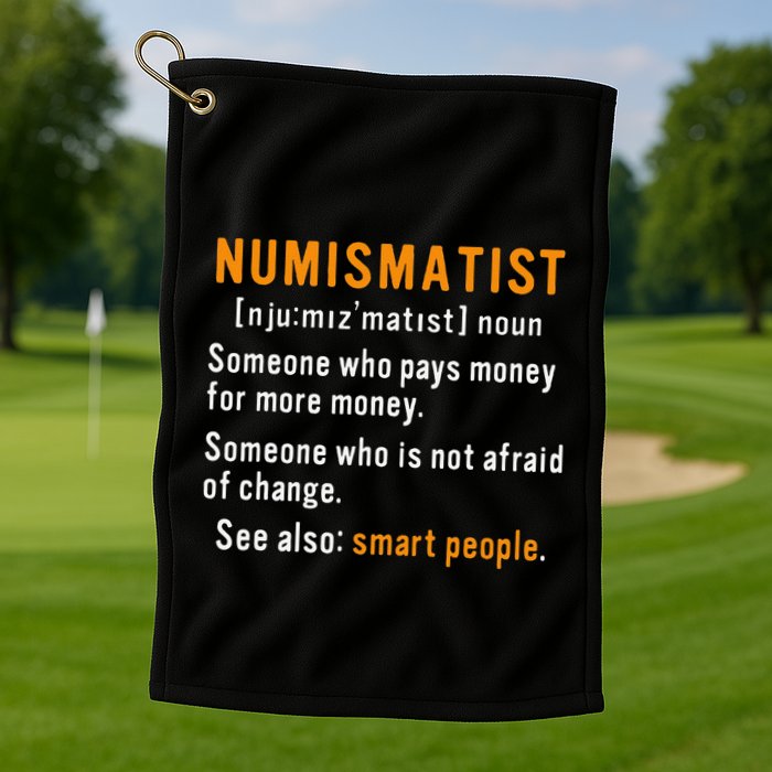 Numismatist Definition For Coin Collector Money Numismatics Golf Towel