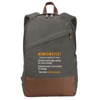 Numismatist Definition For Coin Collector Money Numismatics Cotton Canvas Backpack