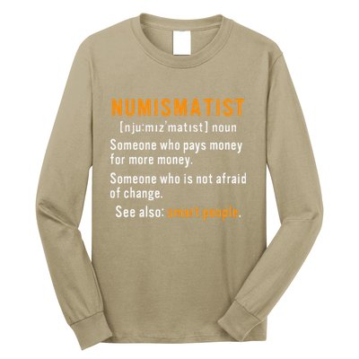 Numismatist Definition For Coin Collector Money Numismatics Long Sleeve Shirt
