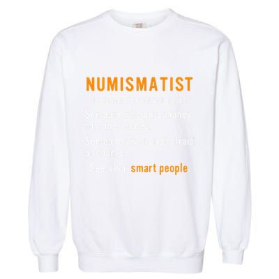 Numismatist Definition For Coin Collector Money Numismatics Garment-Dyed Sweatshirt