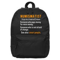 Numismatist Definition For Coin Collector Money Numismatics 16 in Basic Backpack